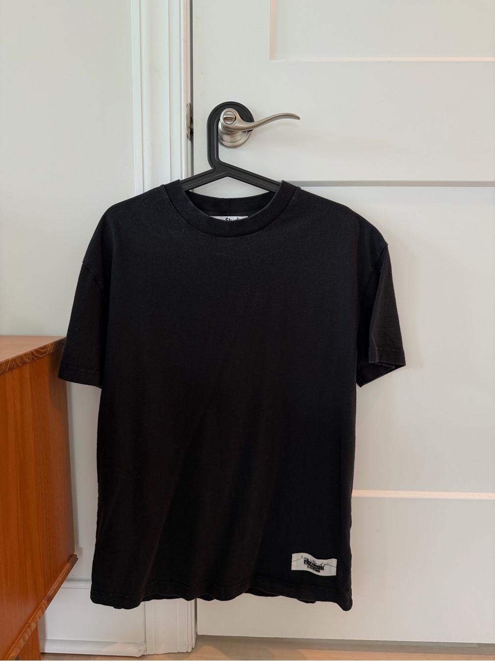 Acne Black Short Sleeve Crewneck Oversized Tee